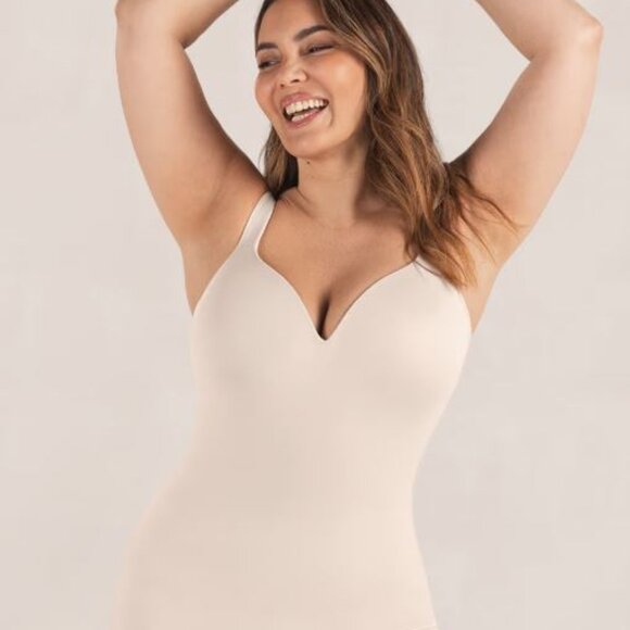 Shapermint Essentials Sweetheart Built-In Bra Shaper Cami - Chai / Size L | NWT - Picture 3 of 8